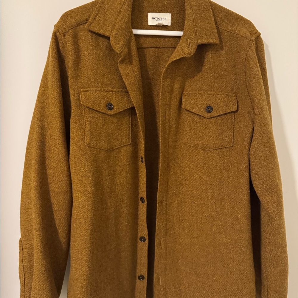 Octobre Editions Ethan mustard shirt Wool Button-Up Shirt